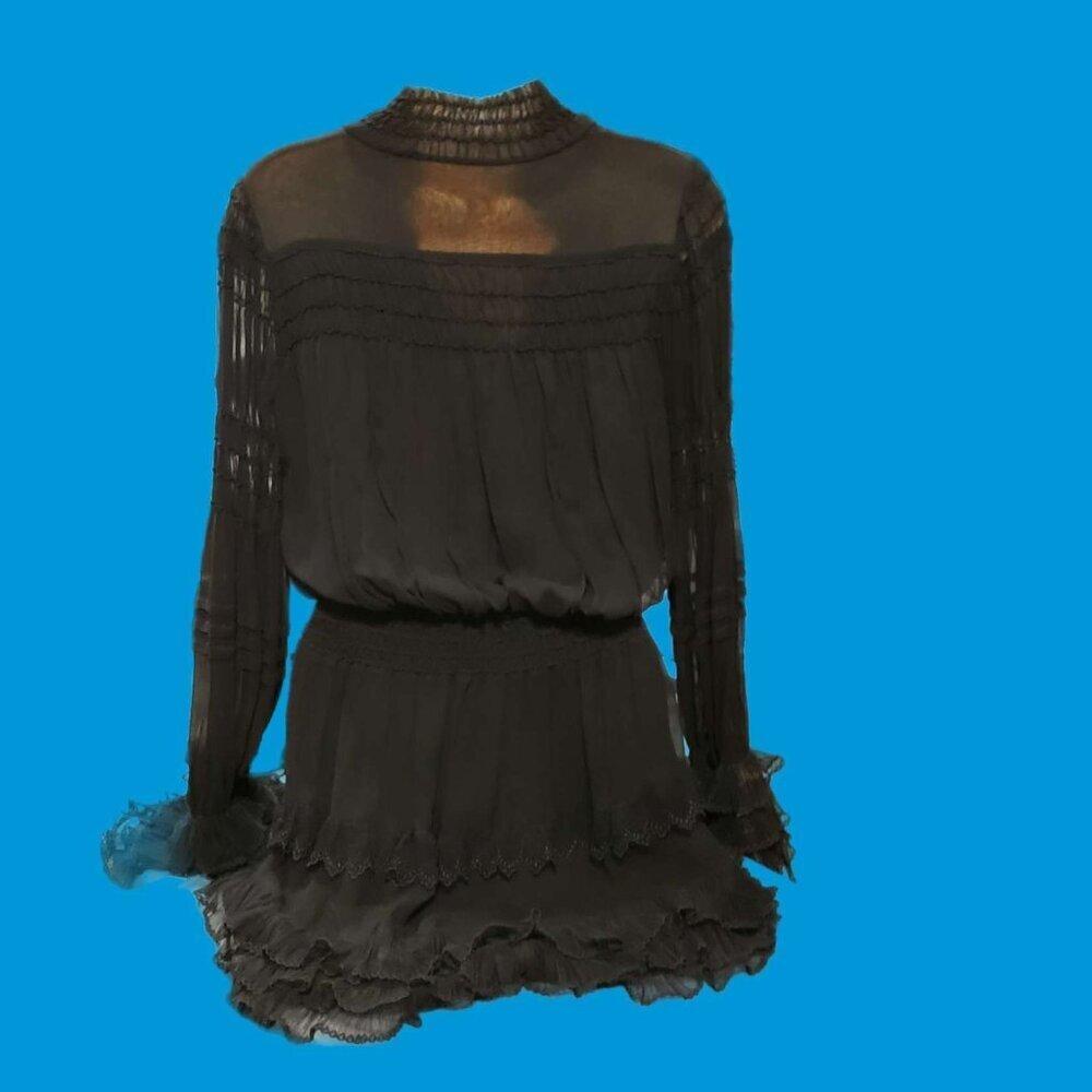 Alexis Silk Mini Dress Black Shannon Please Read - No Sz. Tag - Picture 4 of 11